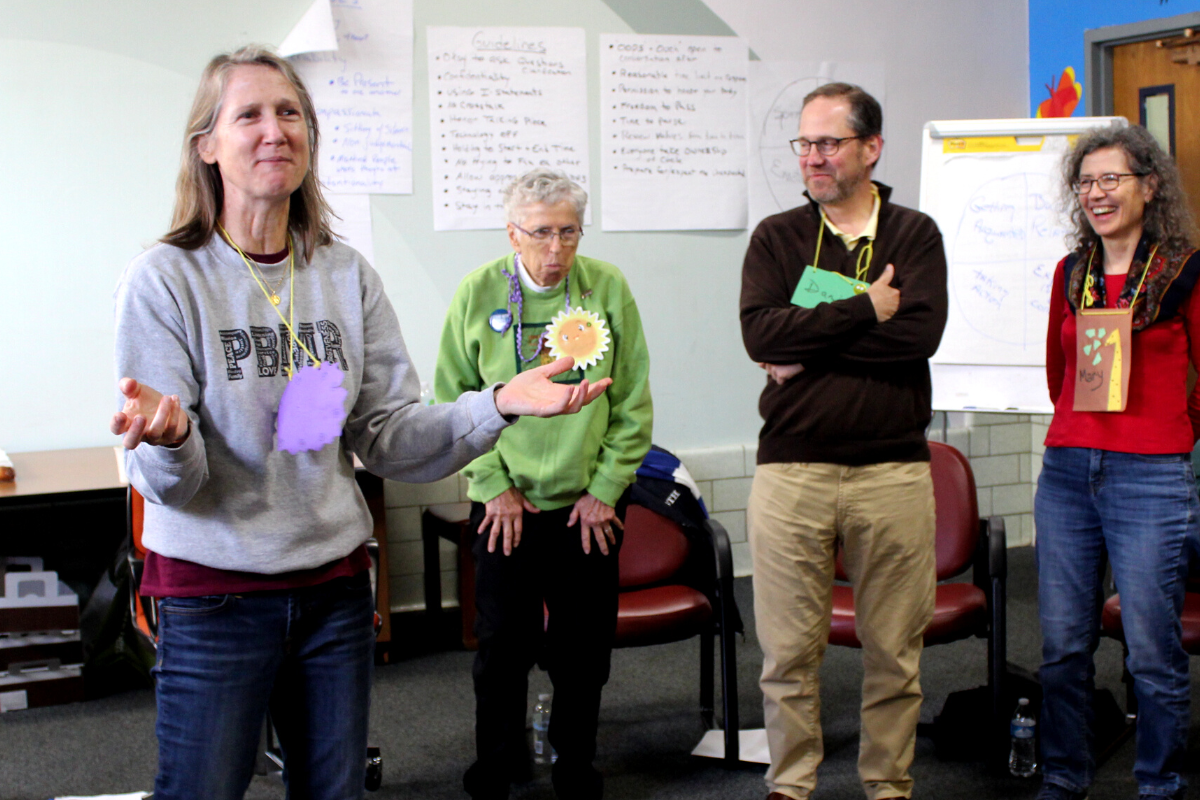 Sr. Janet Ryan leads a training in restorative practices