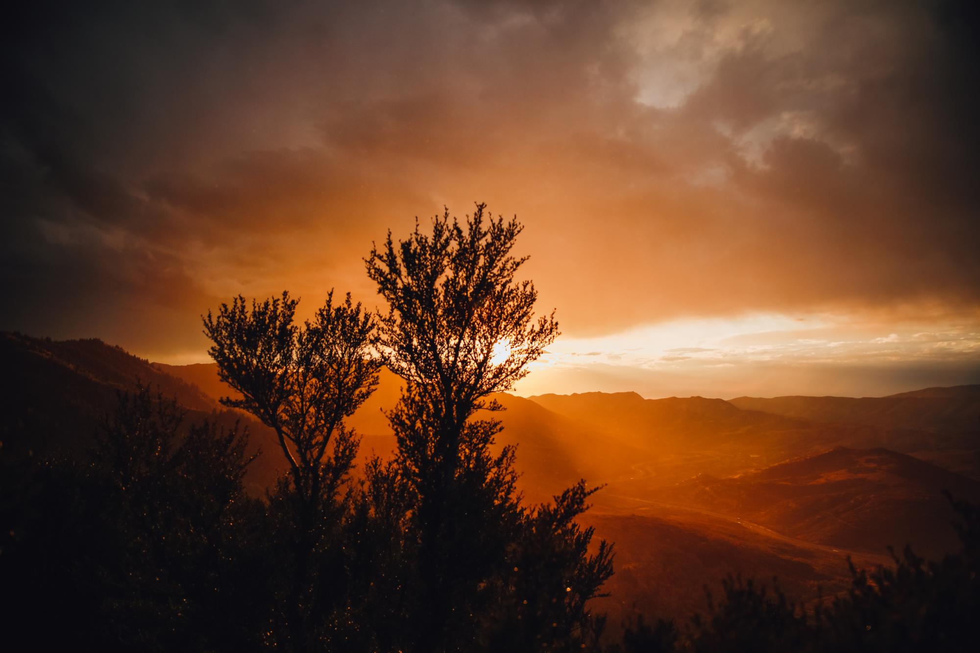 Image of blazing, orange sunrise