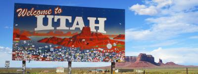 Welcome to Utah sign