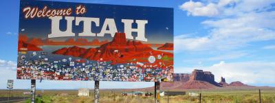 Welcome to Utah sign