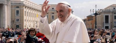 Pope Francis greeting people