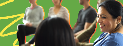 People sitting in a listening circle