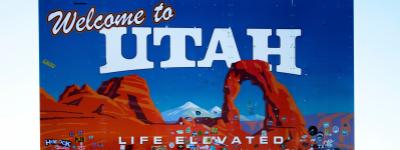 "Welcome to Utah" sign