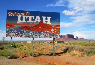 Welcome to Utah sign