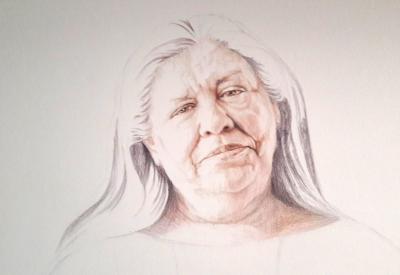 drawing of Rita Chairez by J Michael Walker